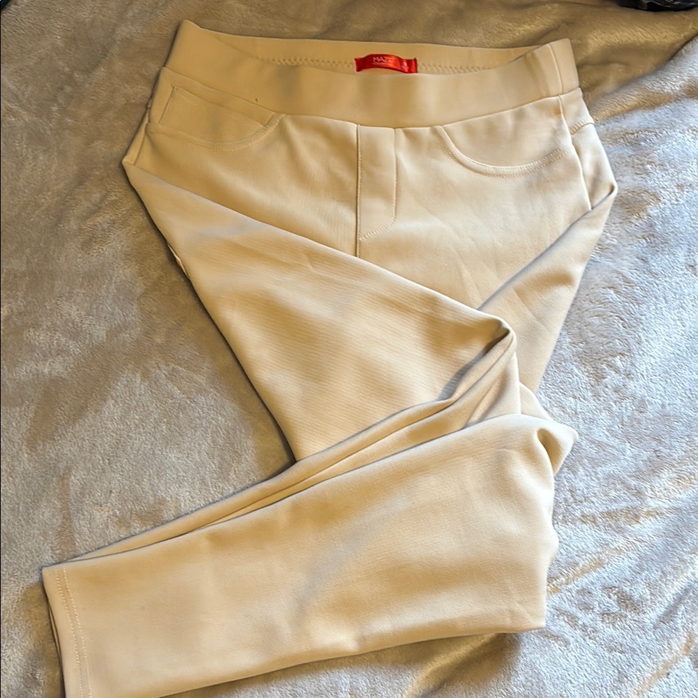 Cream Skinny Pants Tailored Fit Polished Look